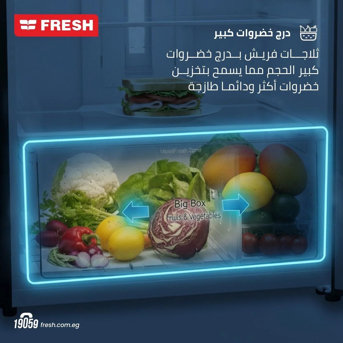 Fresh Refrigerator, 329 L – Black (FNT-BS370)