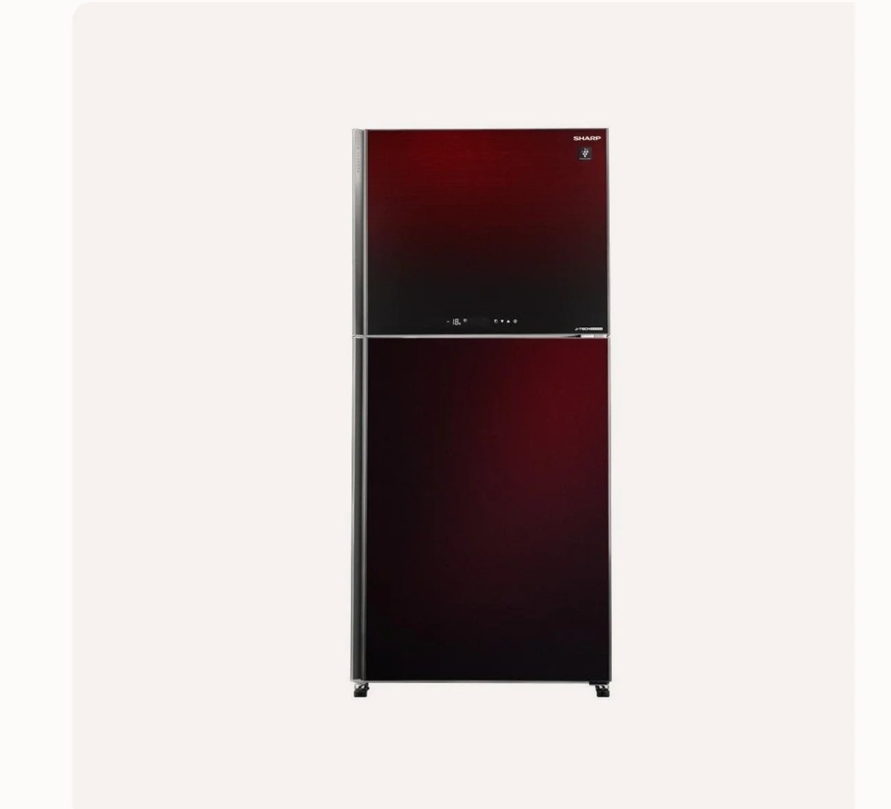 ثلاجة بفريزر علوي شارب، سعة 450 لتر، نوفروست، احمر - SJ-GV58G-RD