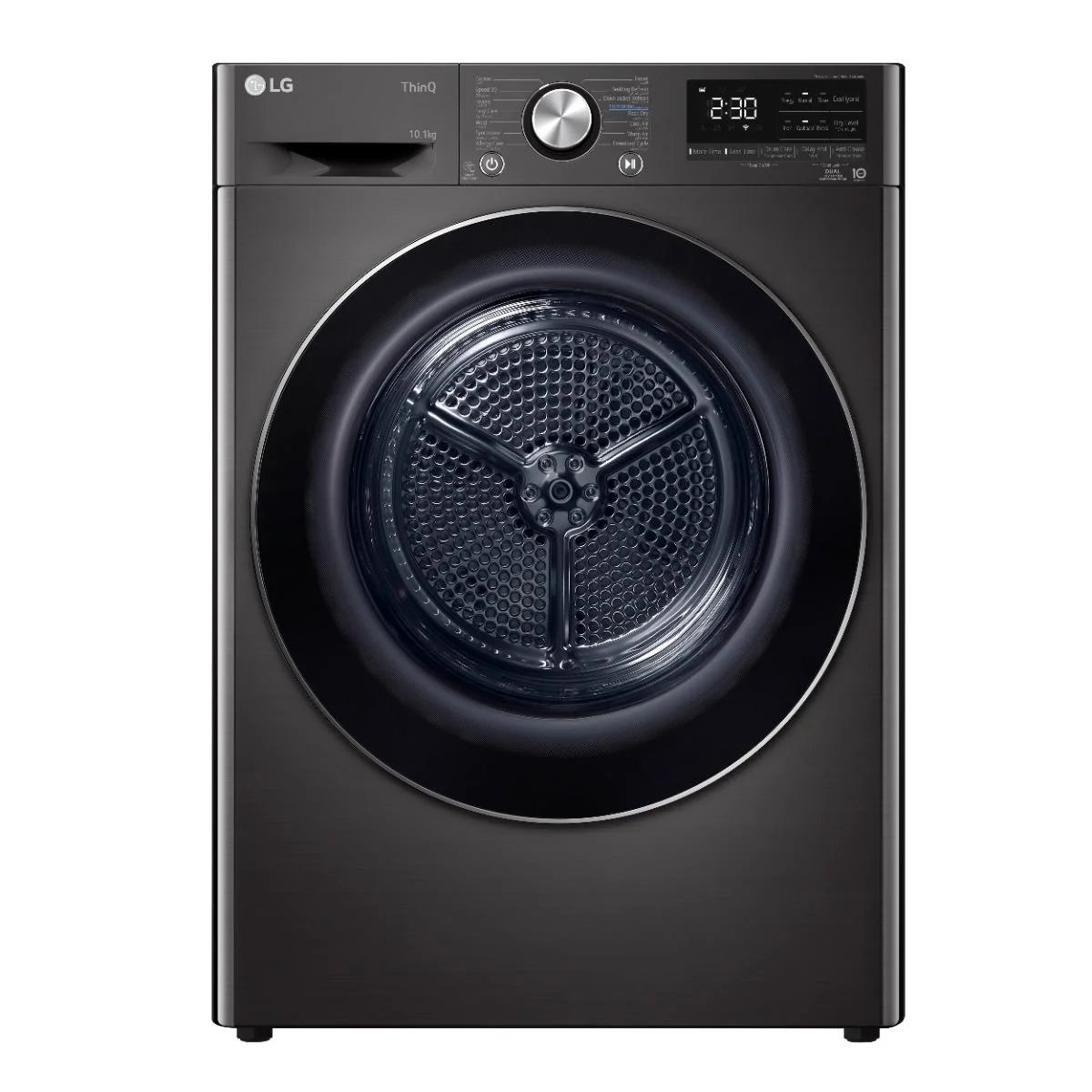 مجفف ملابس ال جي ، سعة 10.1 لتر ، اسود - RH10V9JV2W