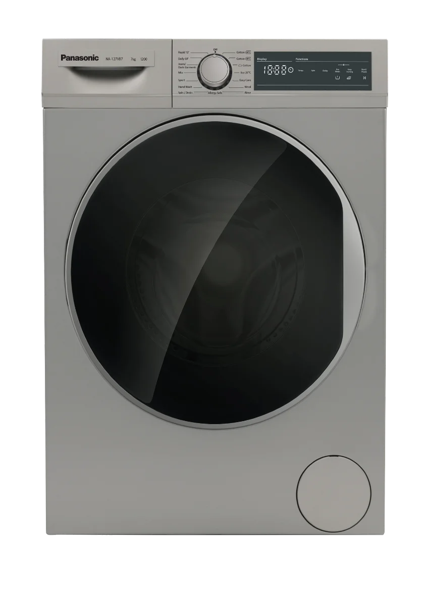 Panasonic Washing Machine, Front load, 7 kg – Silver (NA-127VB7)