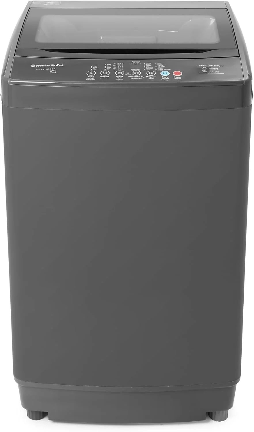White Point Washing Machine, Top load, 11 kg – Silver (WPTL11DGBLAN)