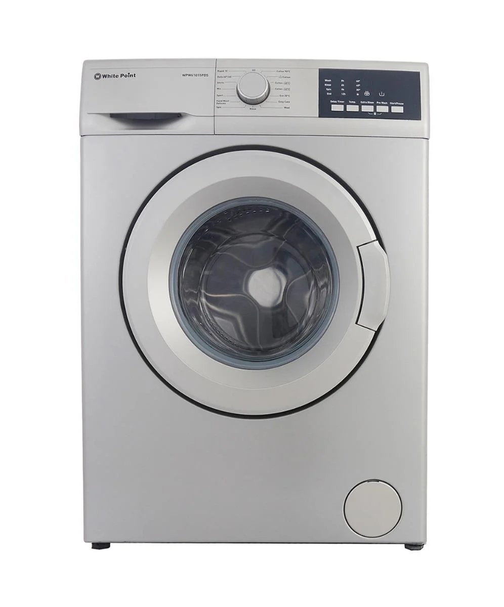 White Point Washing Machine, Front load, 6 kg – Silver (WPW61015PDS)